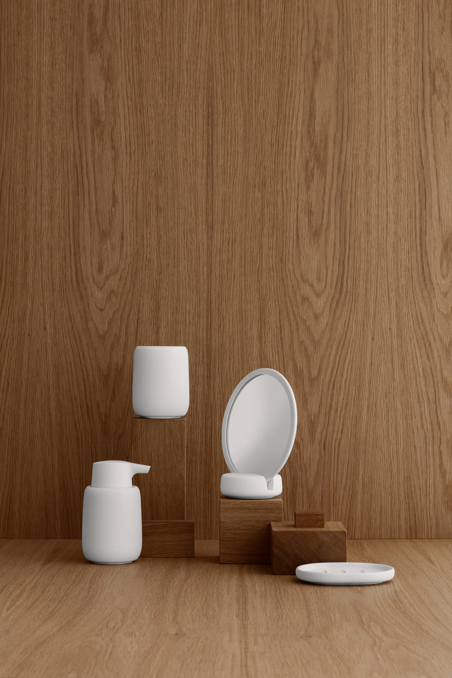 Sono Vanity tafelspiegel Ø17 cm, Wit blomus