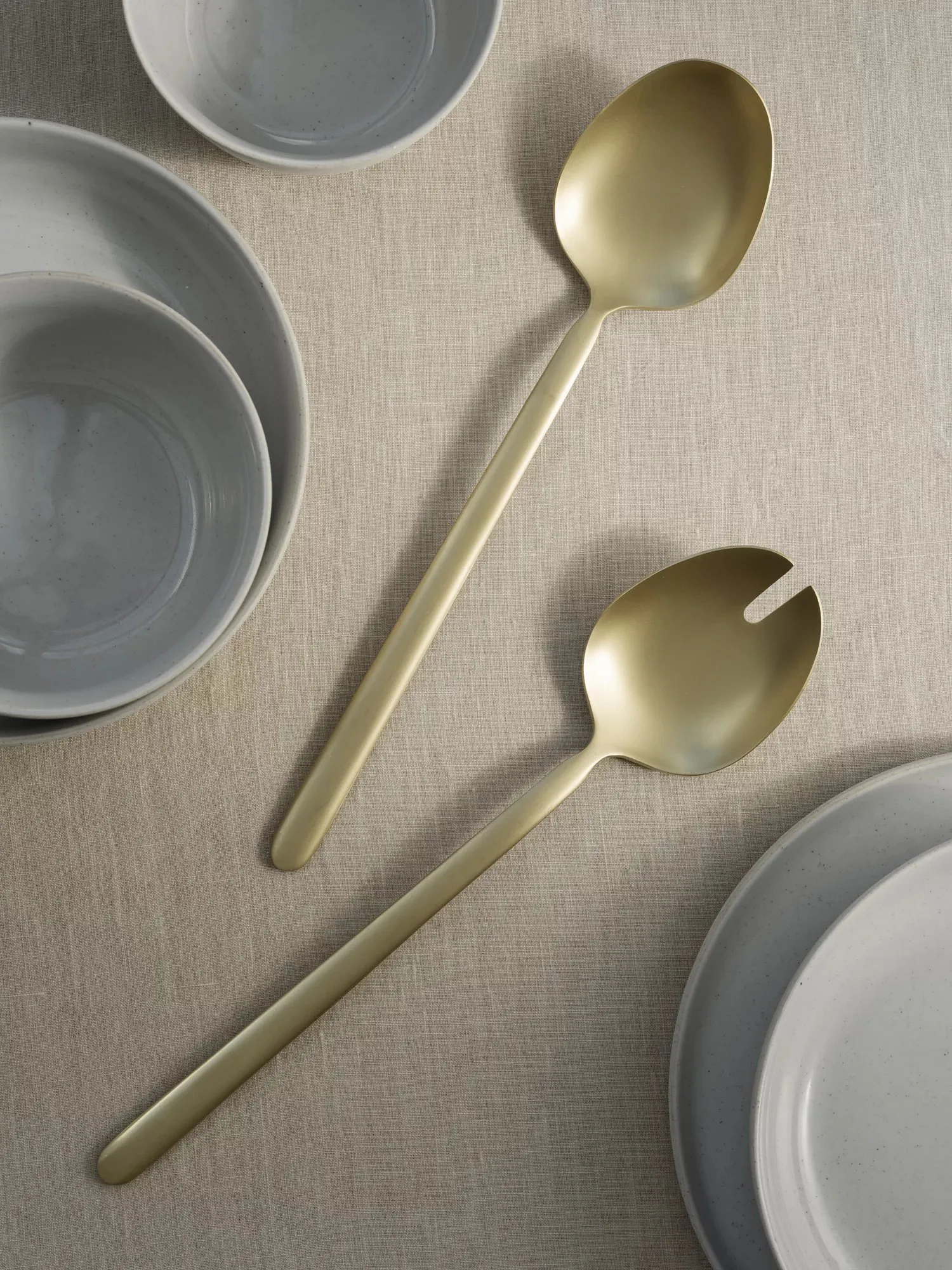 STELLA saladebestek champagne 2-delig, 28 cm blomus