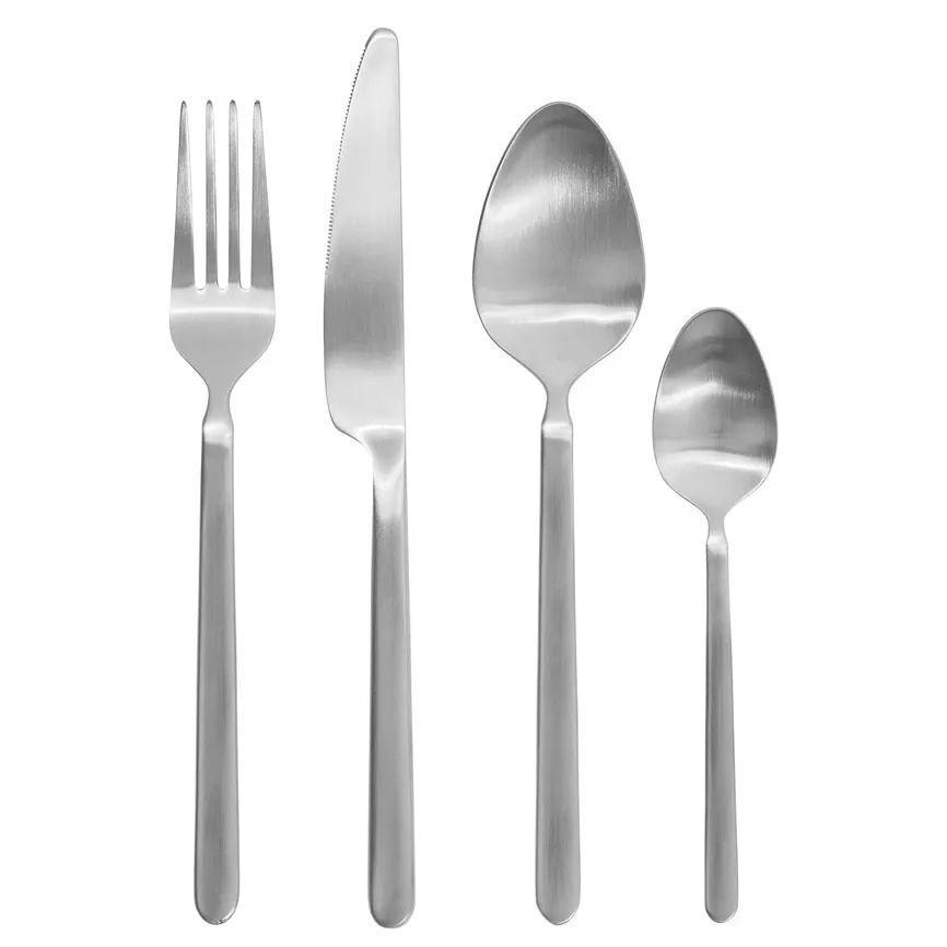 blomus STELLA servies silver 16-delig | Scandinavisch Interieur | Besteksets | Zilverkleurig