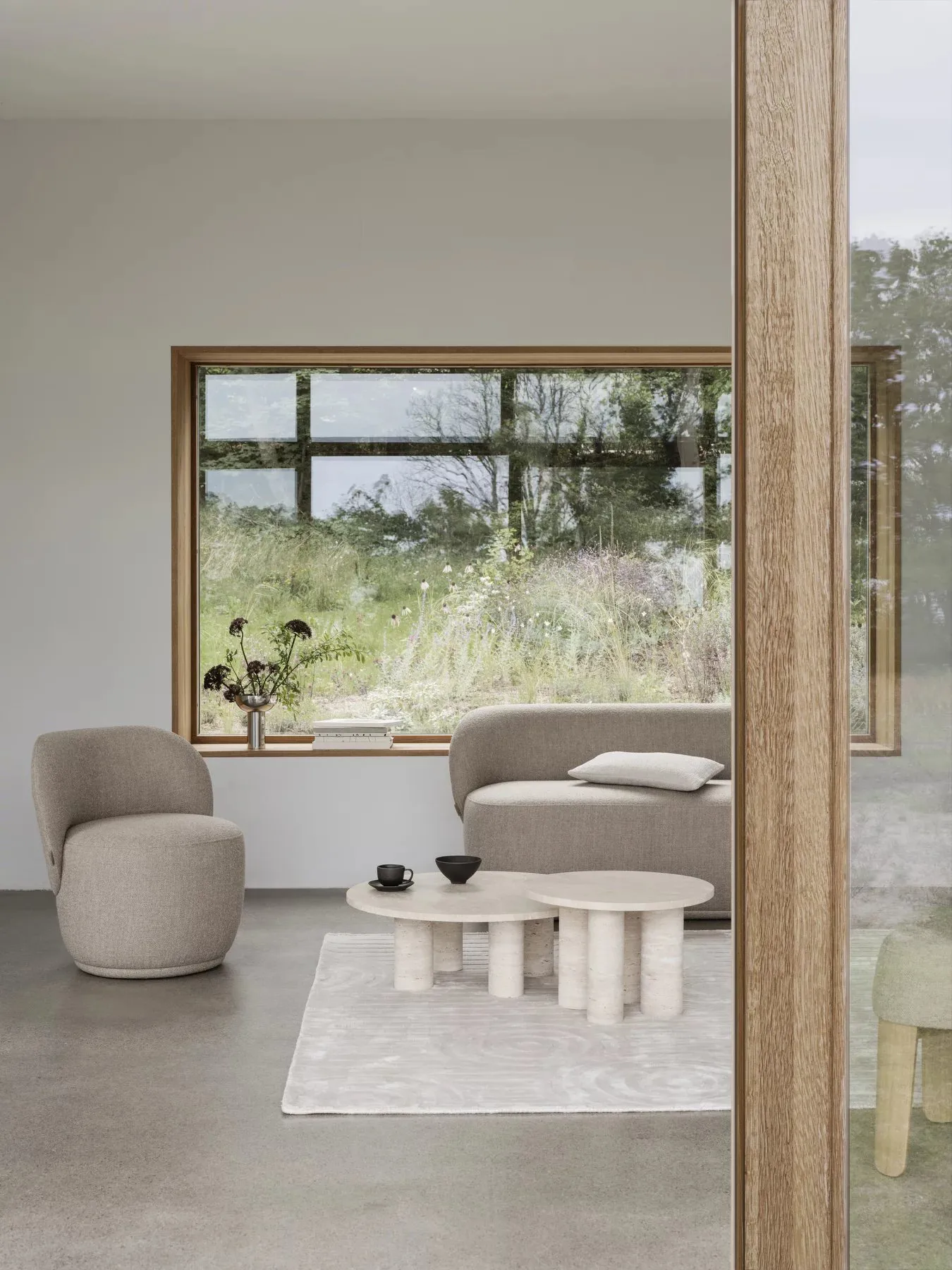 Uzu vloerkleed S 140x200 cm, Beige blomus