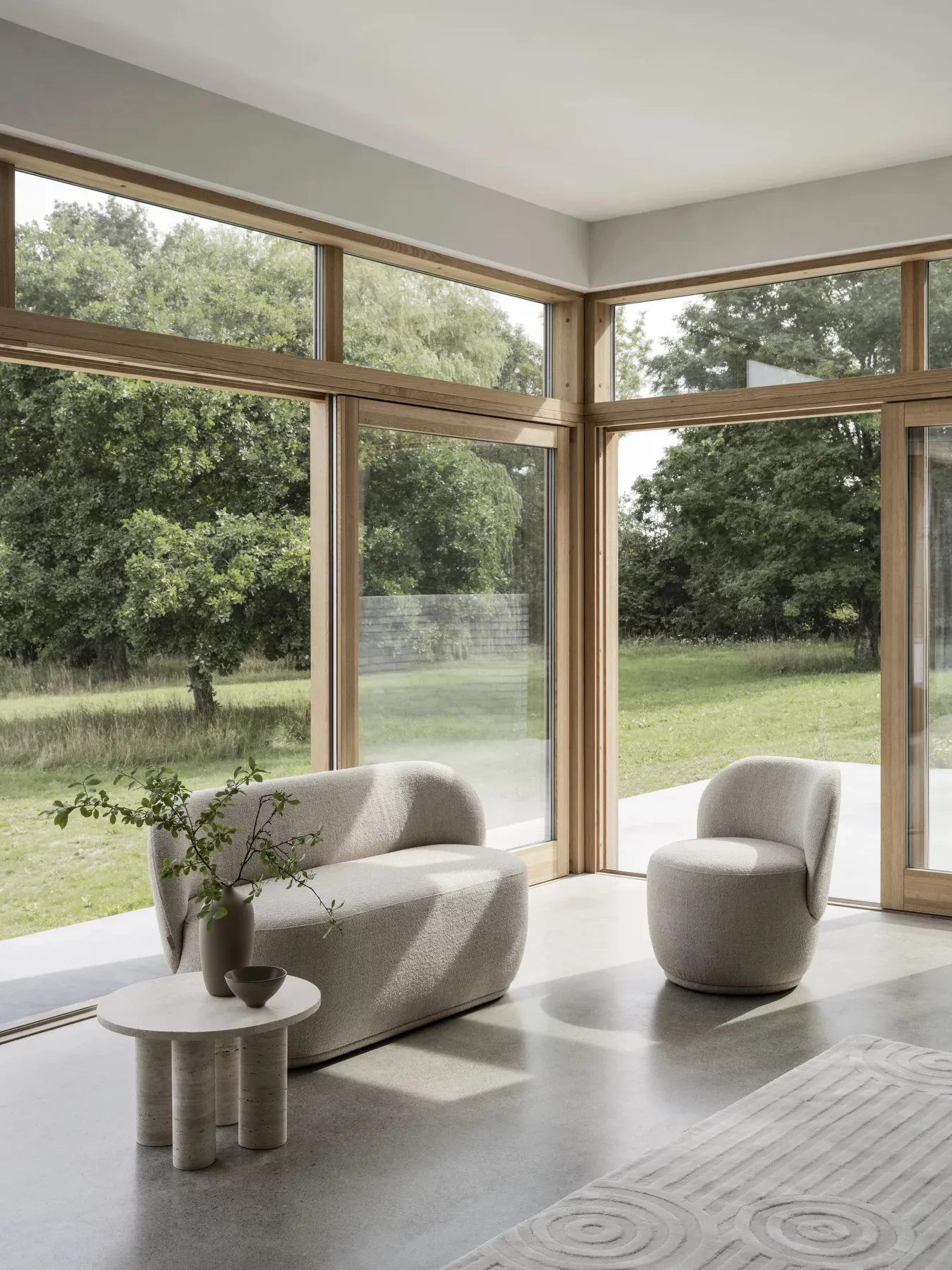 Uzu vloerkleed S 140x200 cm, Beige blomus