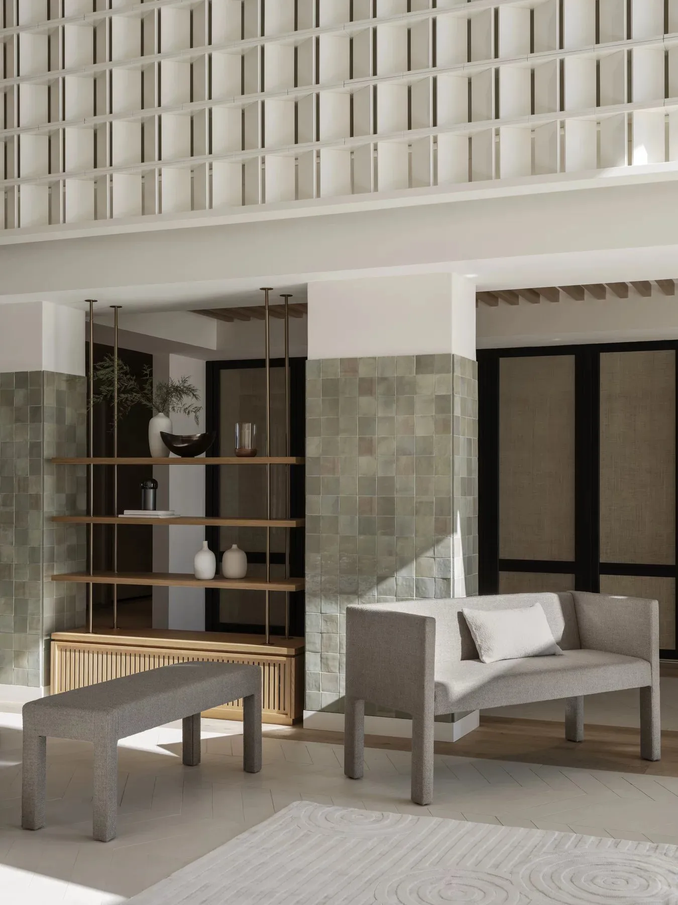 Uzu vloerkleed S 140x200 cm, Beige blomus