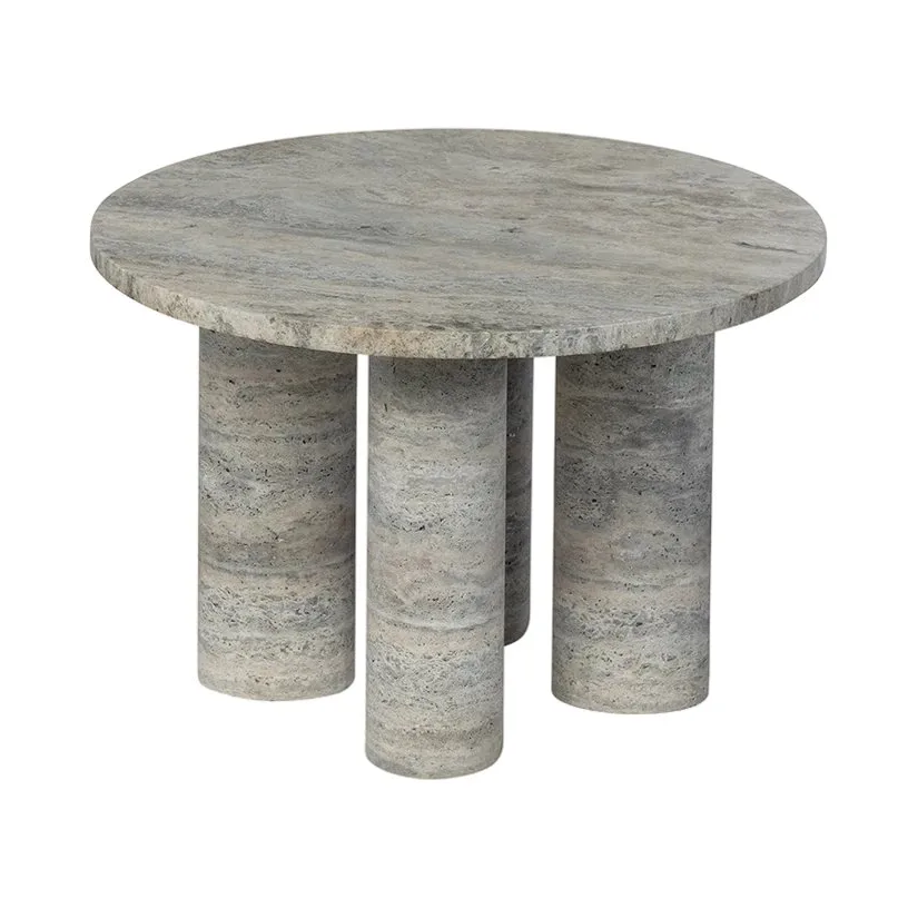 Volos bijzettafel S Ø52 cm, Silver Travertine blomus