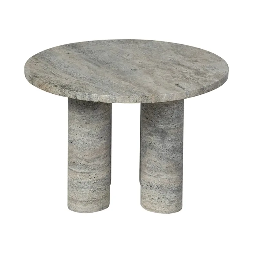 Volos bijzettafel S Ø52 cm, Silver Travertine blomus