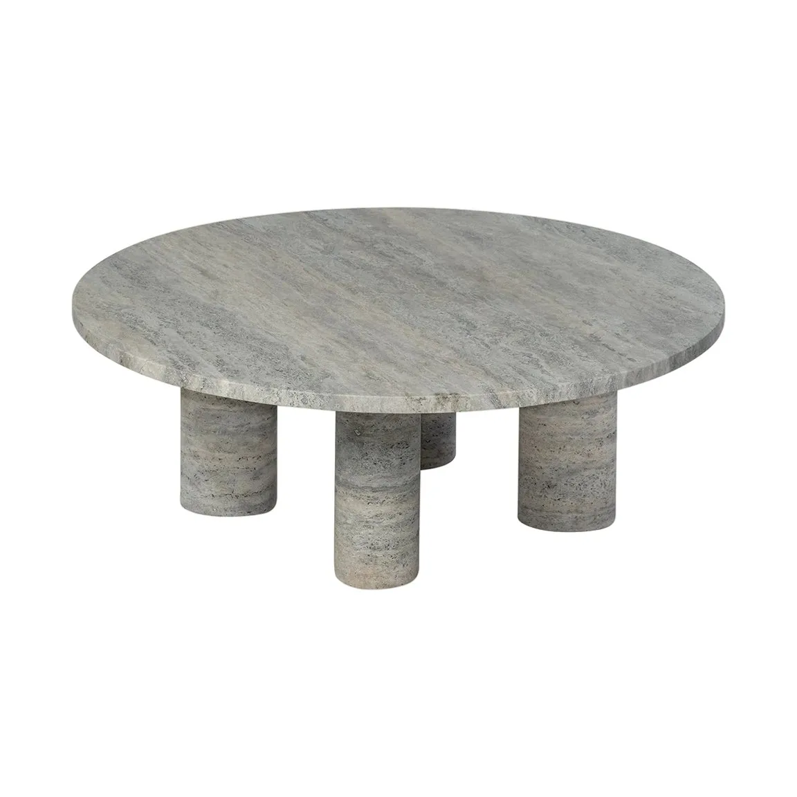 Volos salontafel L Ø75 cm, Silver Travertine blomus