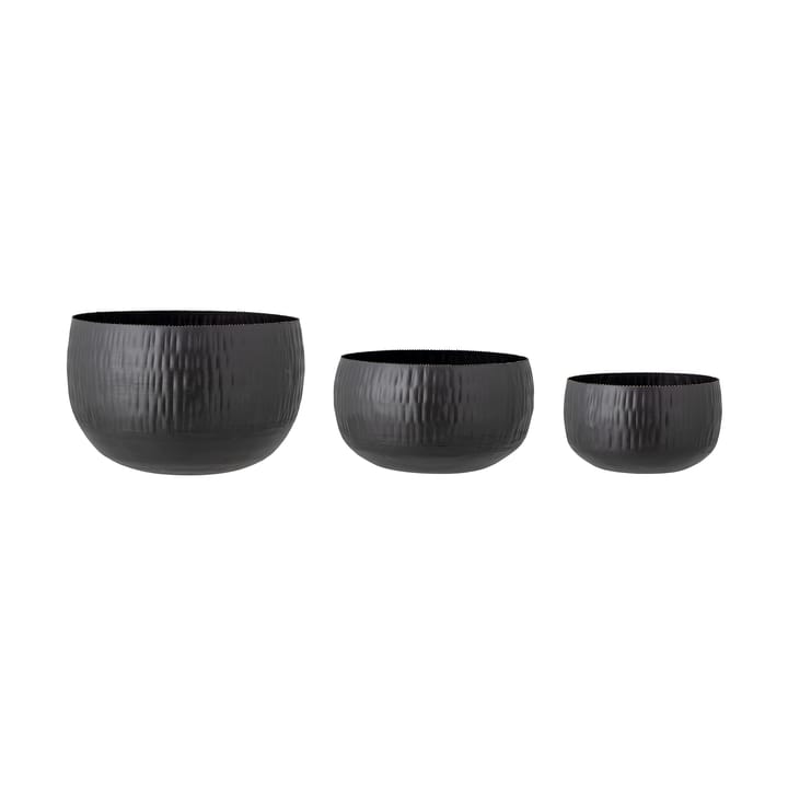 Abisha bloempot 3-pack - Zwart - Bloomingville