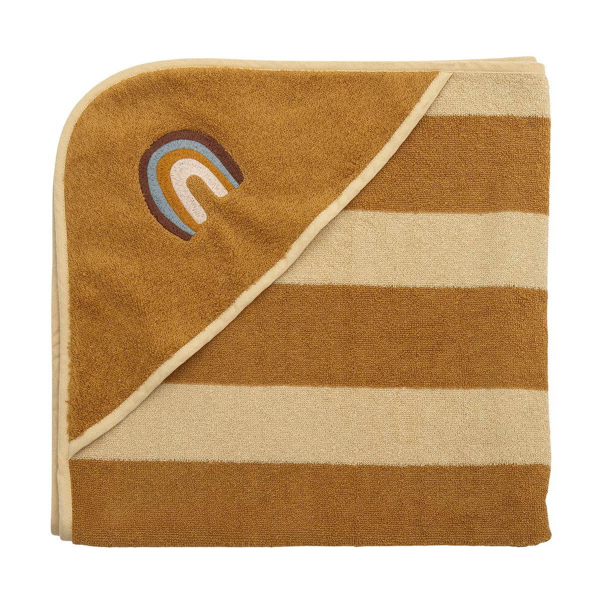 Bloomingville Agnes badhanddoek met capuchon 78x78 cm Regenboog