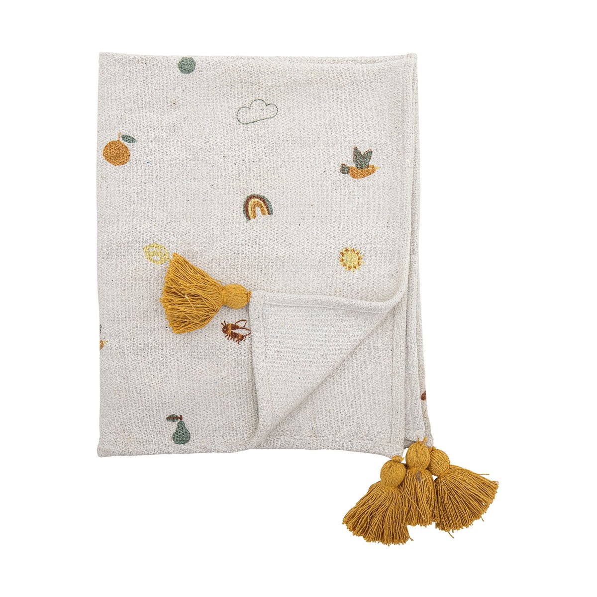 Bloomingville Agnes plaid 80x100 cm Nature | Scandinavisch Interieur | Wollen dekens & spreien | Wit