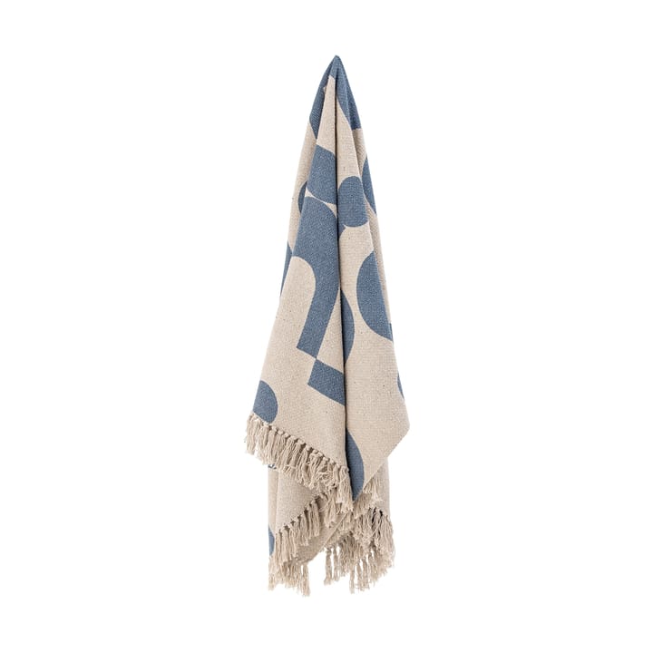 Agno katoenen plaid 130x160 cm - Beige-blauw - Bloomingville