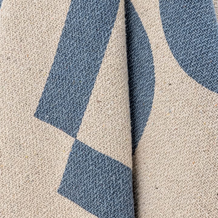 Agno katoenen plaid 130x160 cm, Beige-blauw Bloomingville