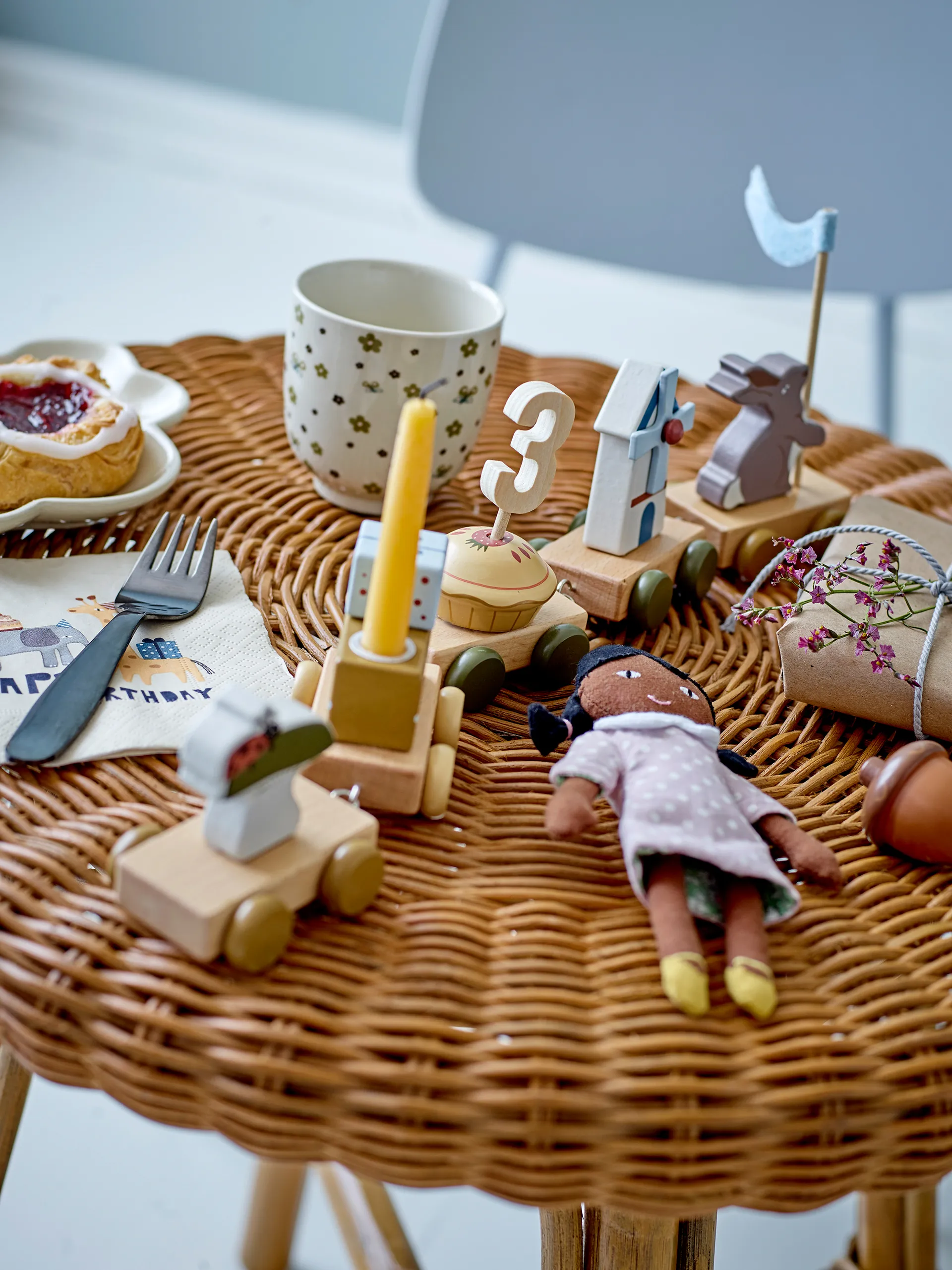 Alfi verjaardagstrein 39 cm, Bruin Bloomingville