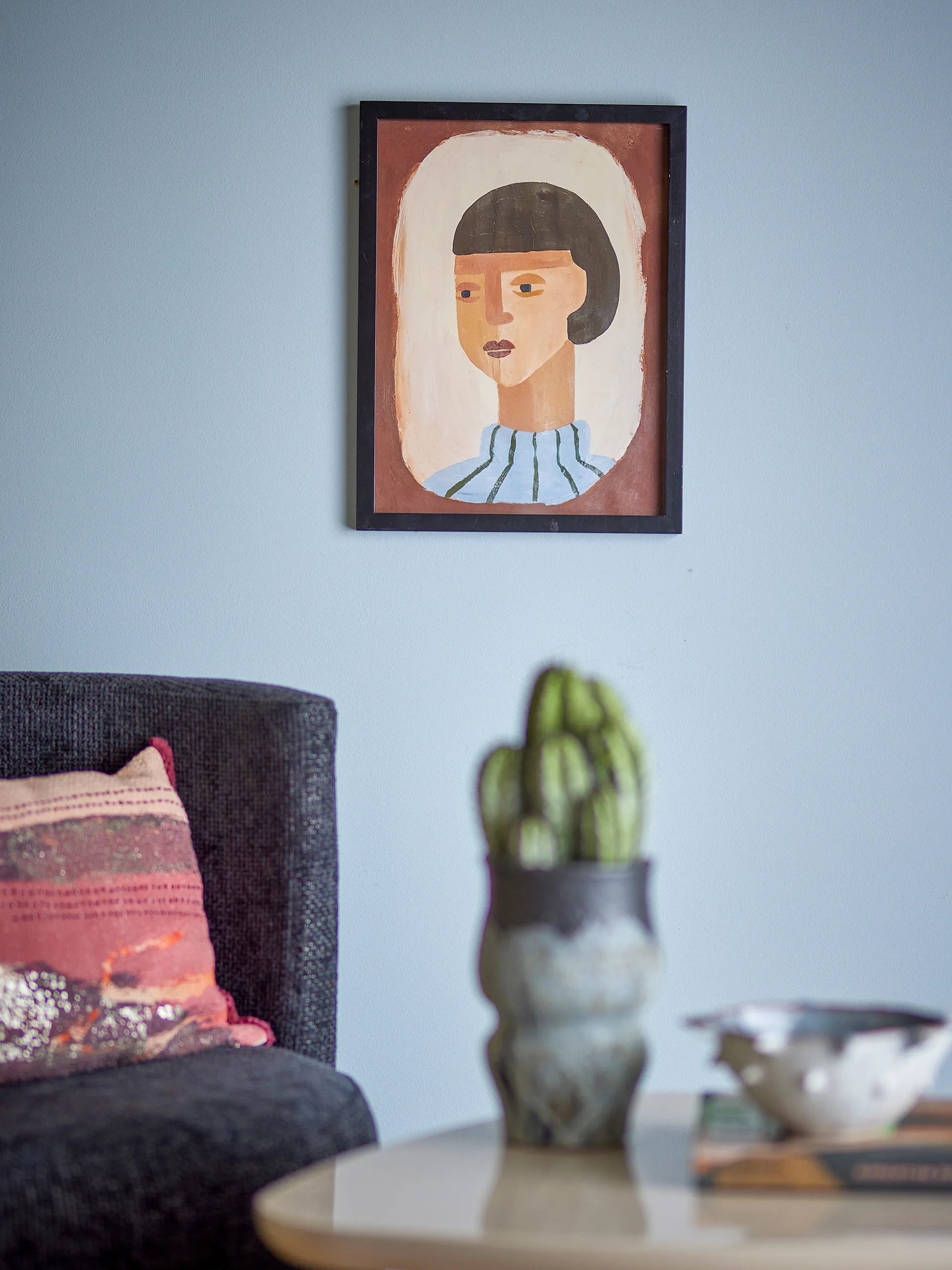 Amanda illustratie met lijst 32x42 cm, Bruin Bloomingville