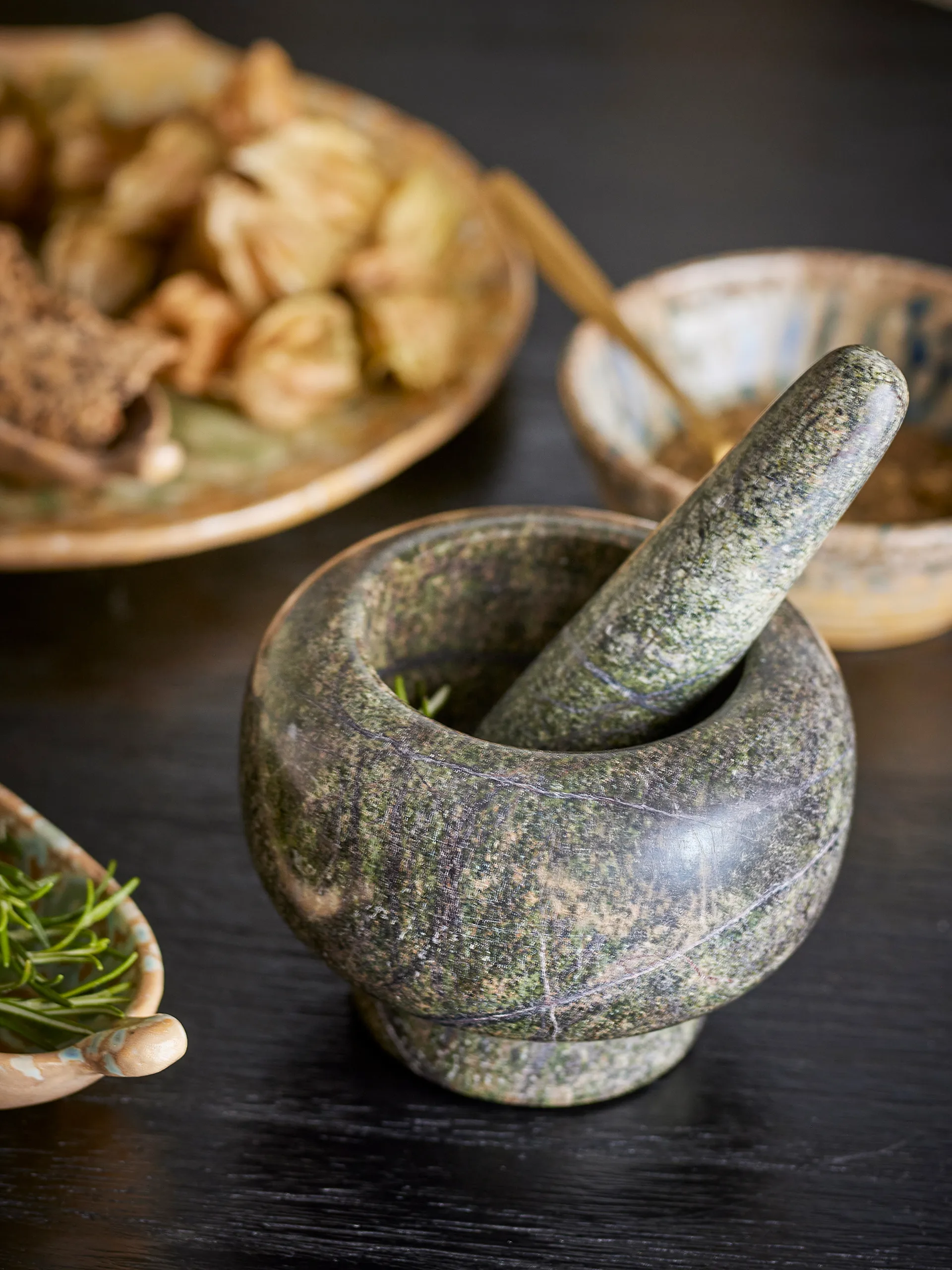 Arazo mortel met stamper Ø12,5 cm, Groen Bloomingville