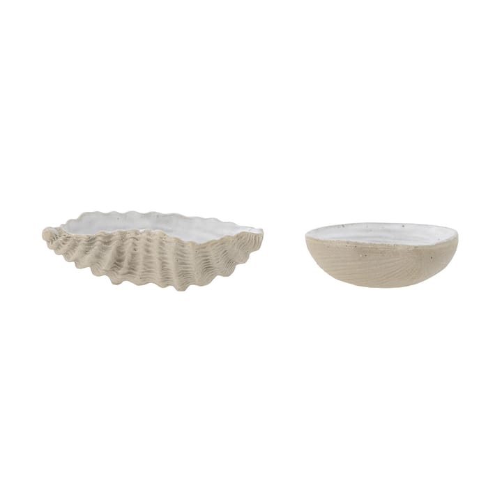 Bakur decoratieschaal schelp 2-delig, Beige-grijs Bloomingville