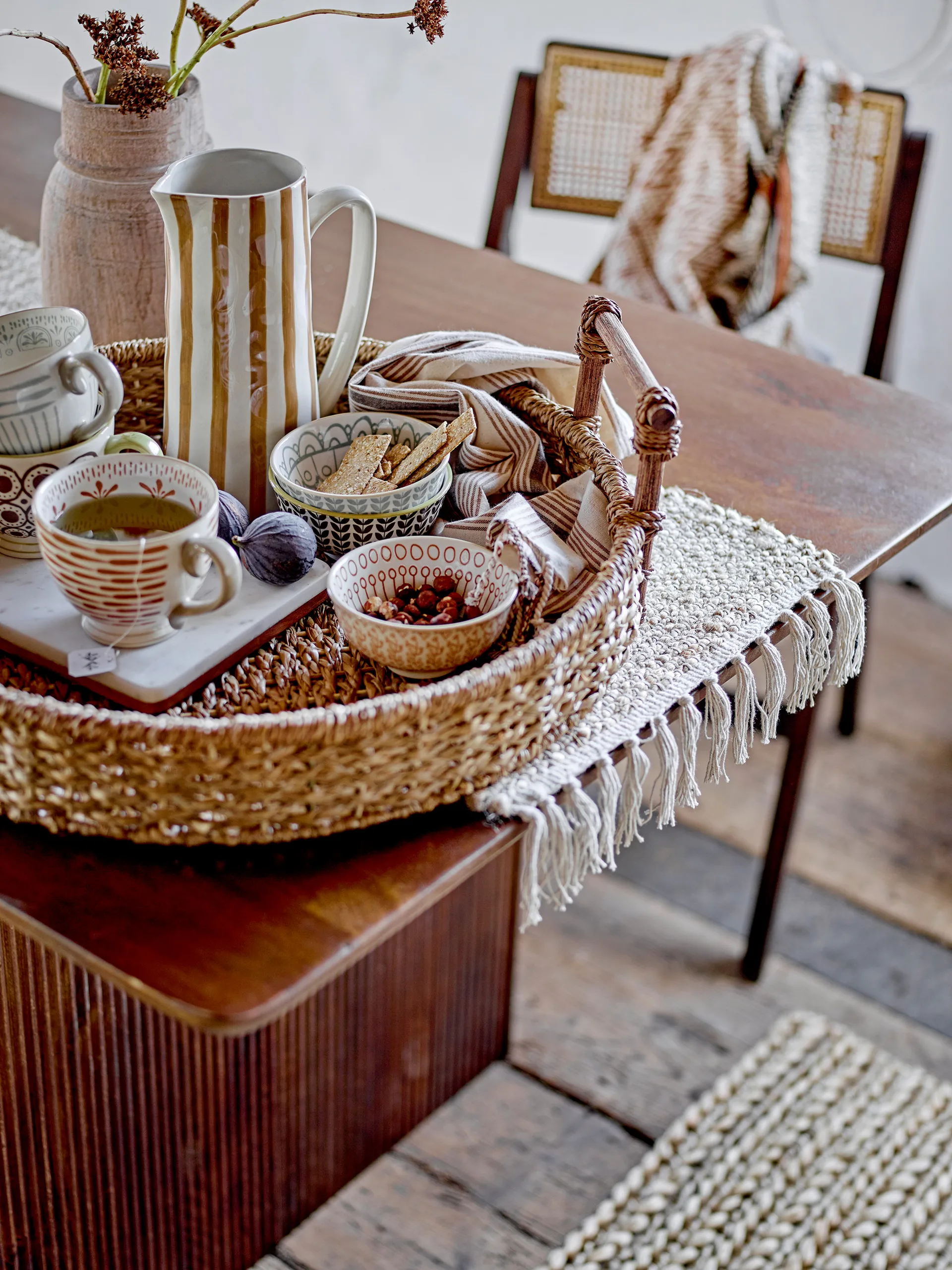 Begonia kan aardewerk 23,5 cm, Bruine strepen Bloomingville