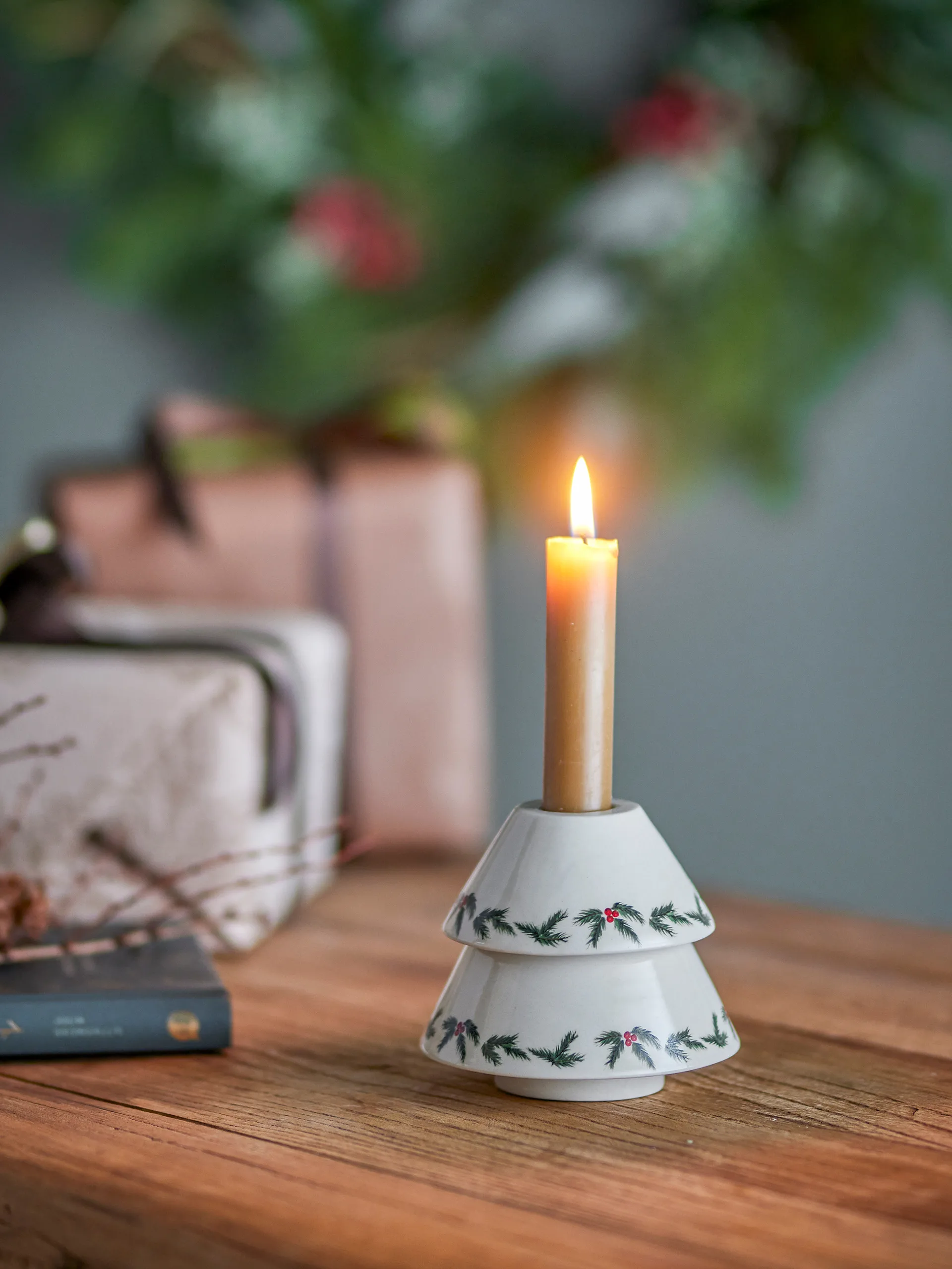 Berry kandelaar Ø10 cm, Wit Bloomingville