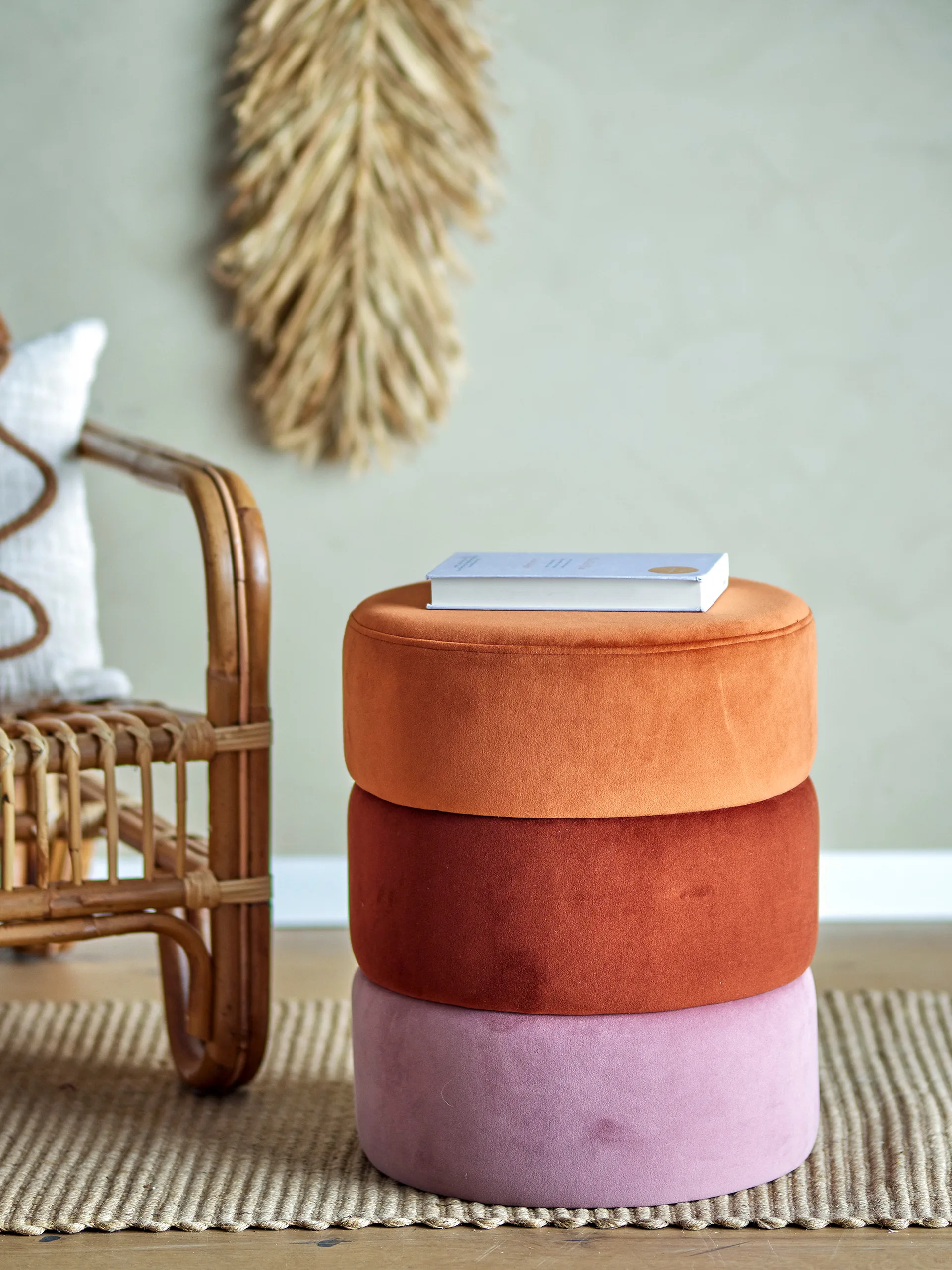 Bilbao poef Ø37x45 cm, Orange Bloomingville