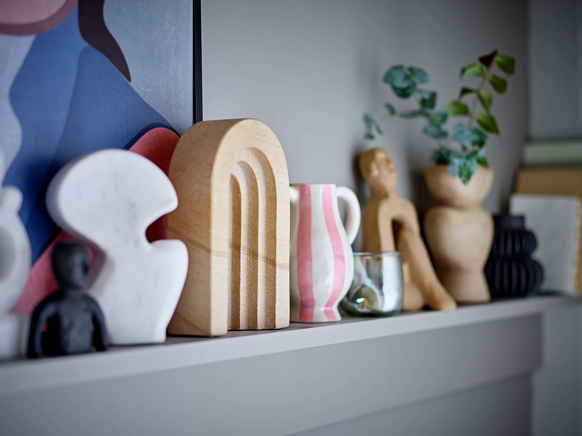 Binti vaas 15 cm, Wit-roze Bloomingville