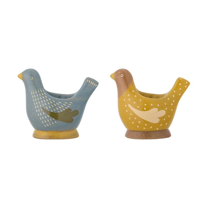 Birdy eierdop 2-pack - Blue-yellow - Bloomingville