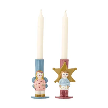 Bisby kandelaar - Blauw-roze, 2 delen, 15 cm - Bloomingville