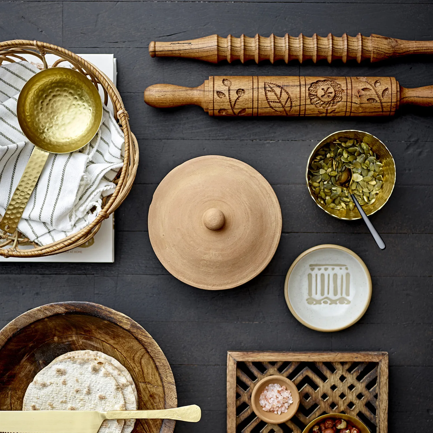 Bloomingville broodmand rotan 2-pack, Natuur Bloomingville