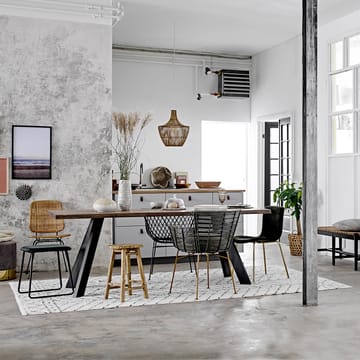 Bloomingville gedessineerde katoenen mat - Zwart-wit - Bloomingville