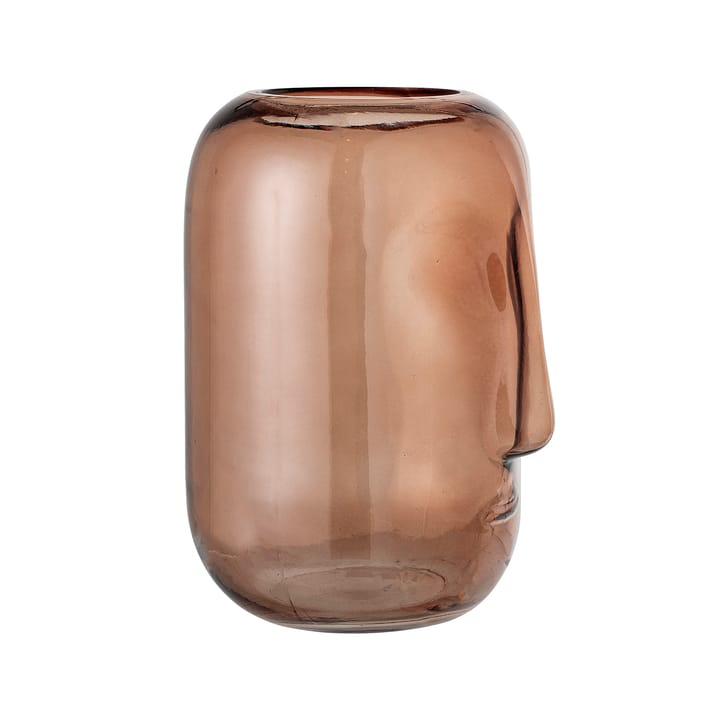 Bloomingville glazen vaas gezicht 25 cm, Bruin Bloomingville