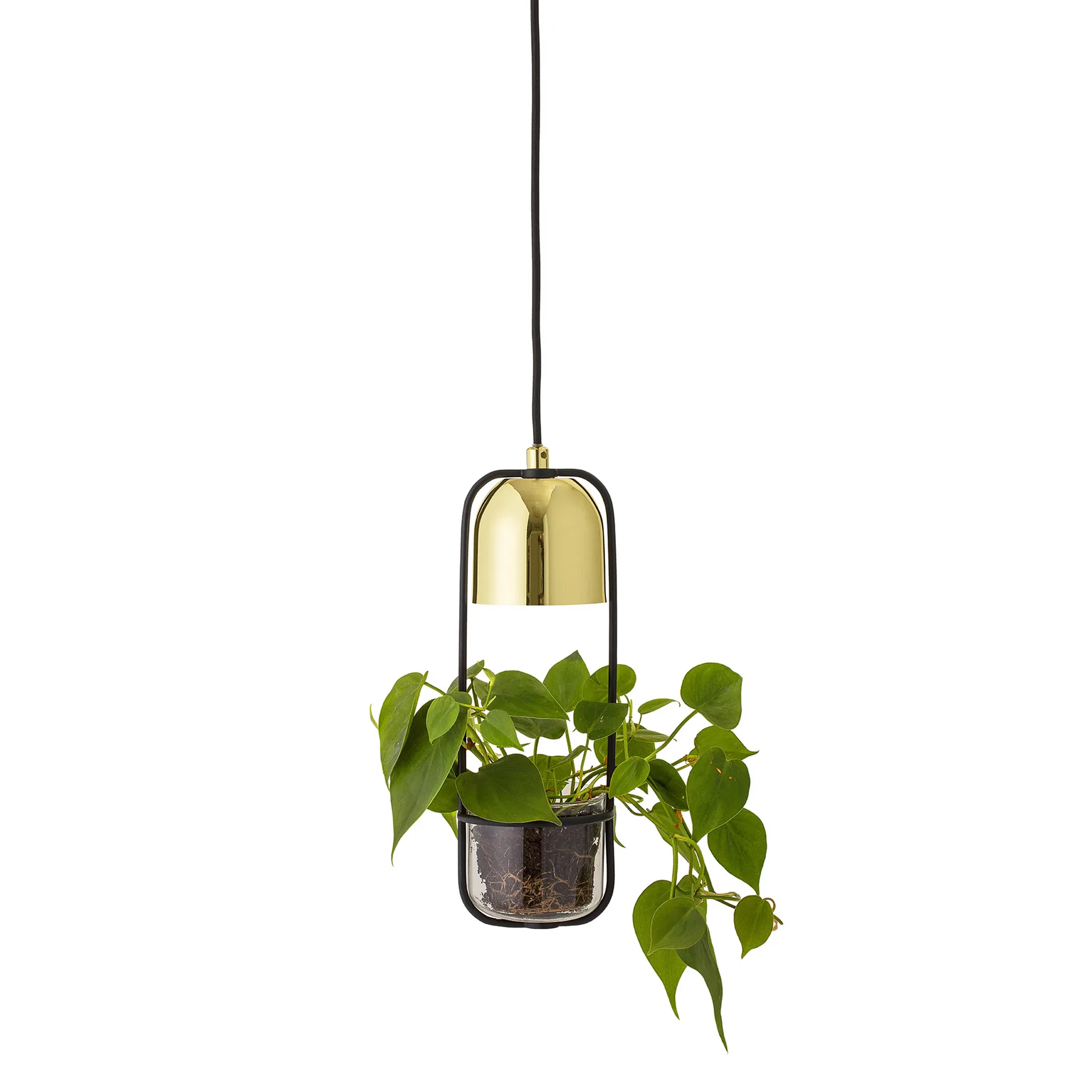 Bloomingville hanglamp met hanging basket Ø10 cm, helder-goud Bloomingville