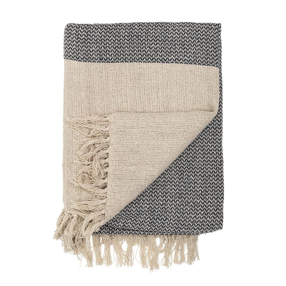 Bloomingville katoenen deken naturel | Scandinavisch Interieur | Wollen dekens & spreien | Beige