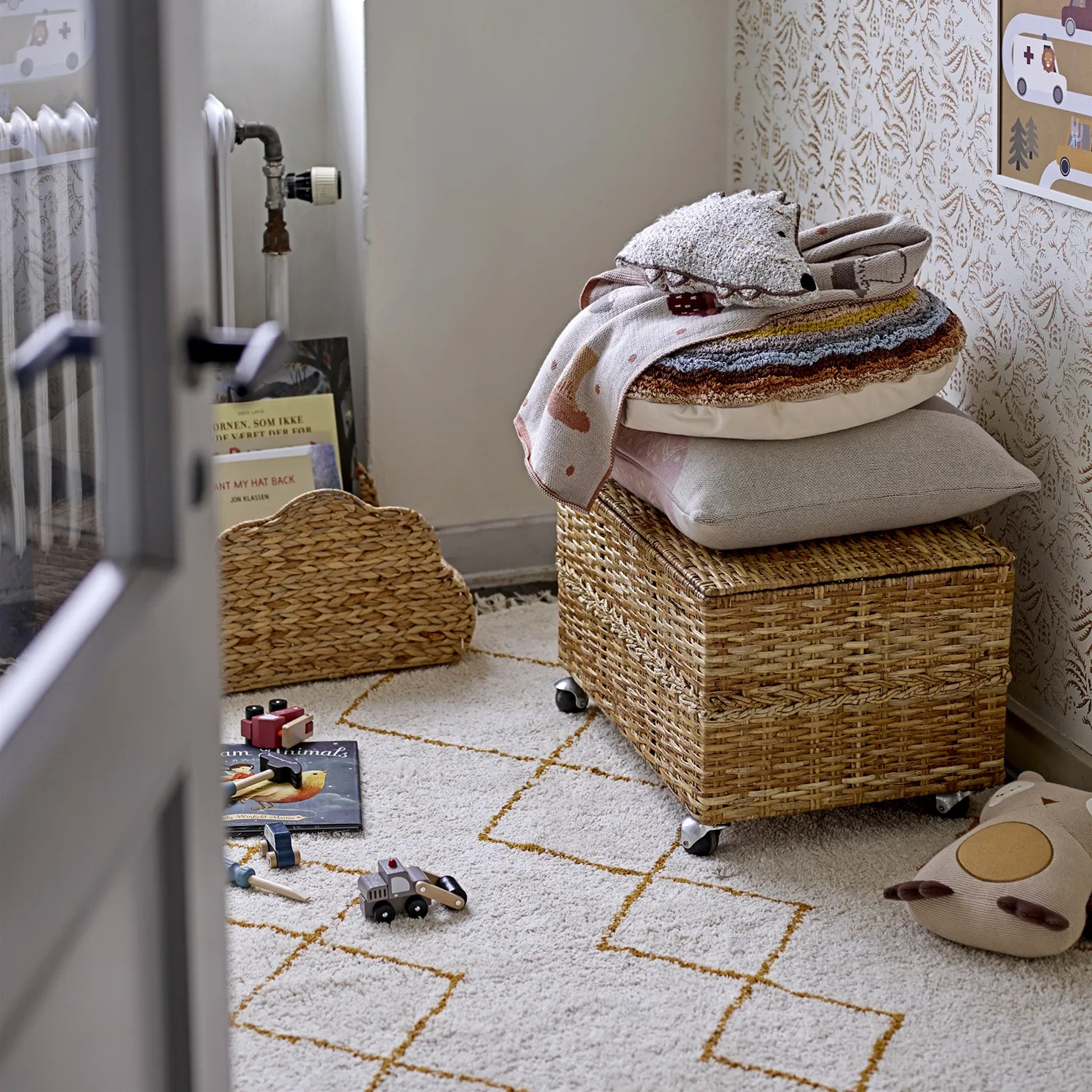 Bloomingville katoenen vloerkleed 140x200 cm, Geel Bloomingville