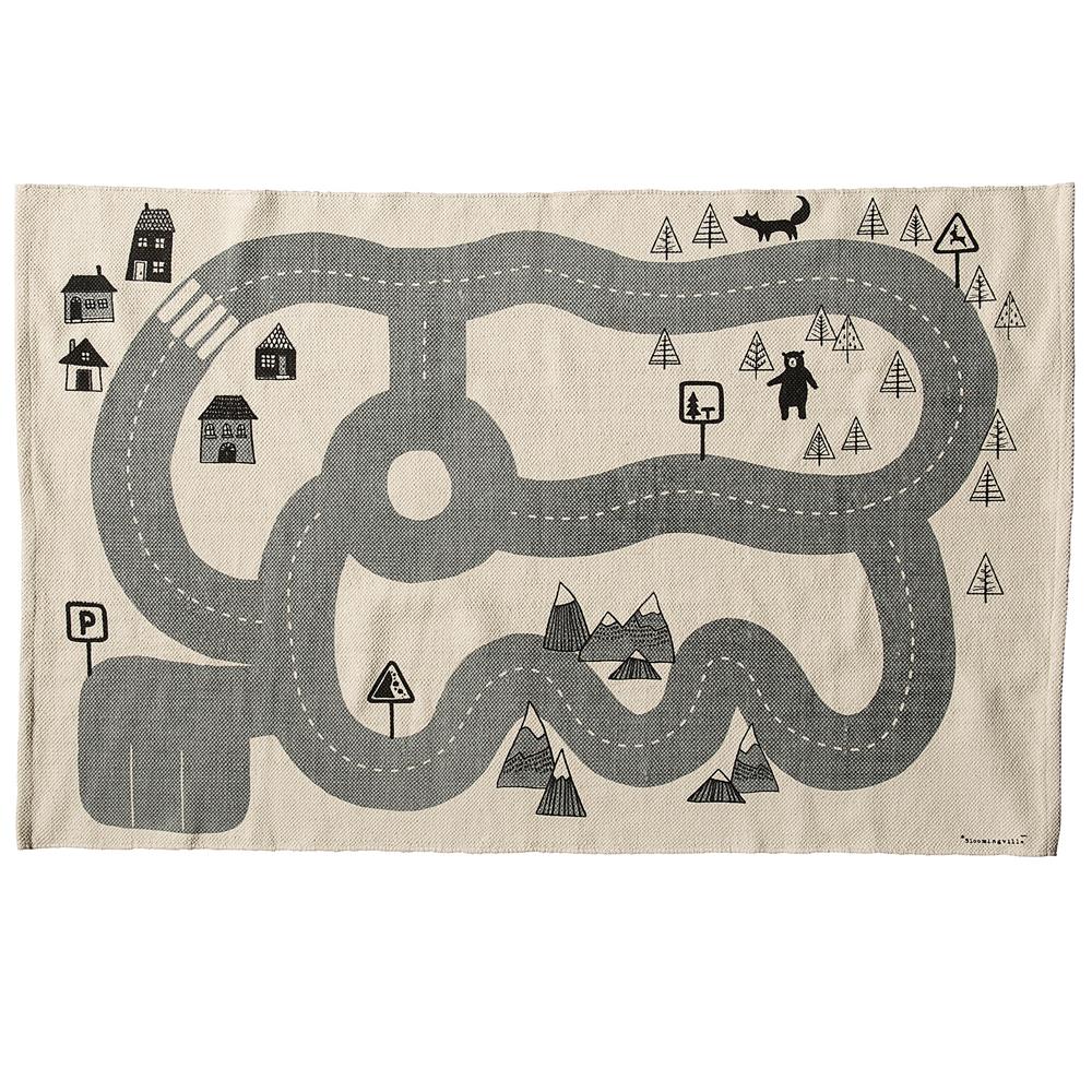 Bloomingville kids vloerkleed - wegennet 100 x 150 cm.