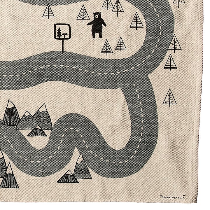 Bloomingville kids vloerkleed - wegennet, 100 x 150 cm. Bloomingville