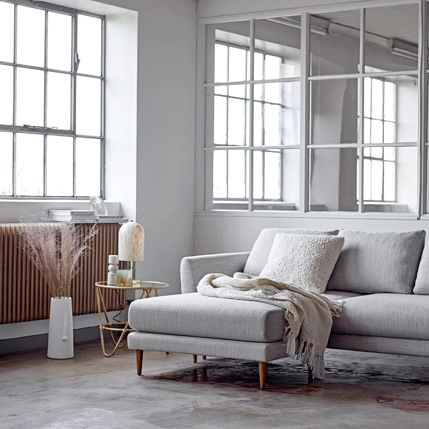 Bloomingville kussen effen 50x50 cm, Natuur Bloomingville