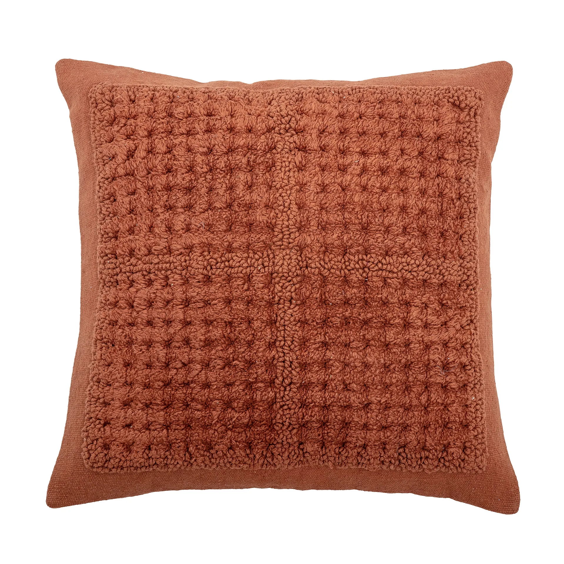 Bloomingville kussen met geweven patroon 45x45 cm, Rood Bloomingville