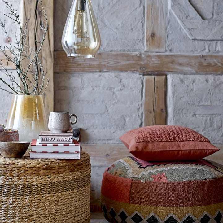 Bloomingville kussen met geweven patroon 45x45 cm, Rood Bloomingville