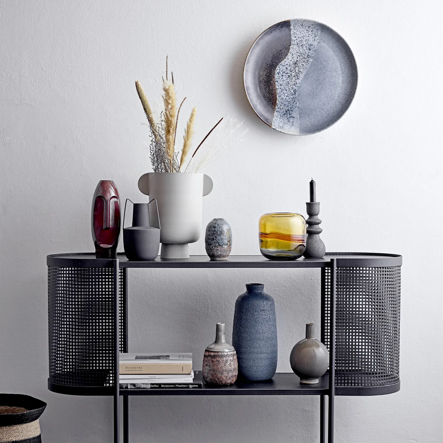 Bloomingville metalen vaas 29 cm, Grijs Bloomingville