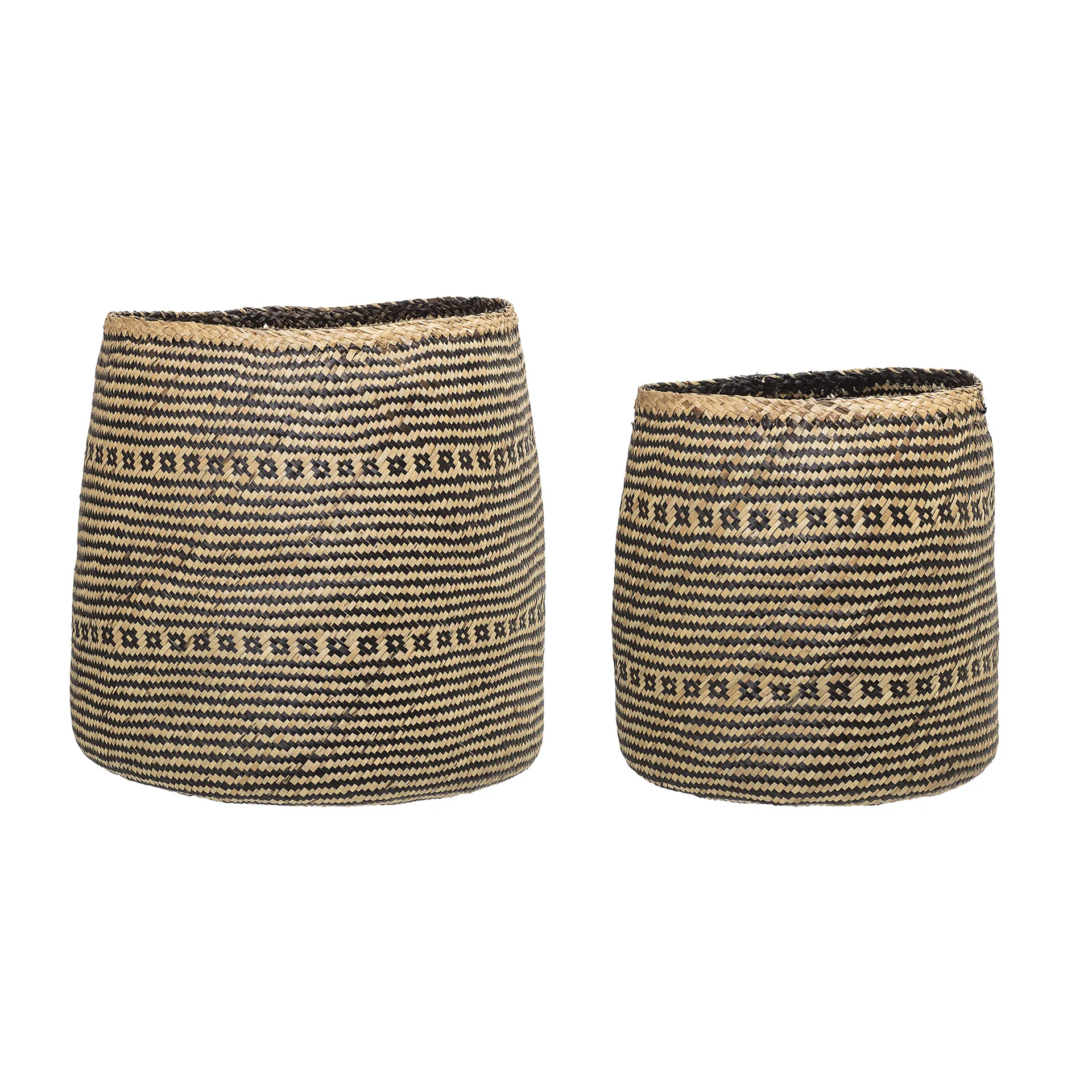 Bloomingville opbergmand zeegras 2-pack, naturel-grijs Bloomingville