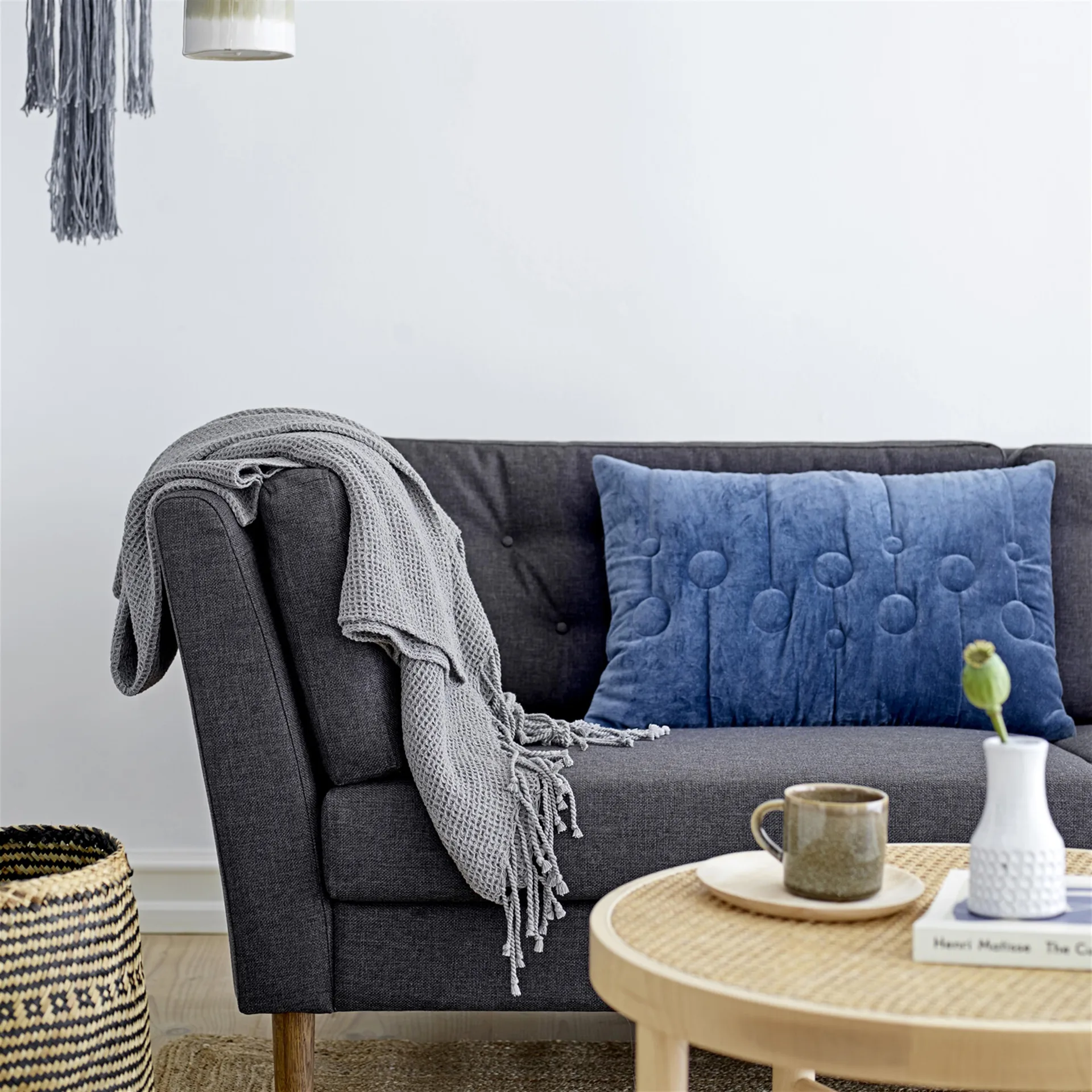 Bloomingville opbergmand zeegras 2-pack, naturel-grijs Bloomingville