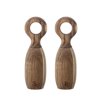 Bloomingville peper- en zoutmolen hout - 21 cm. - Bloomingville