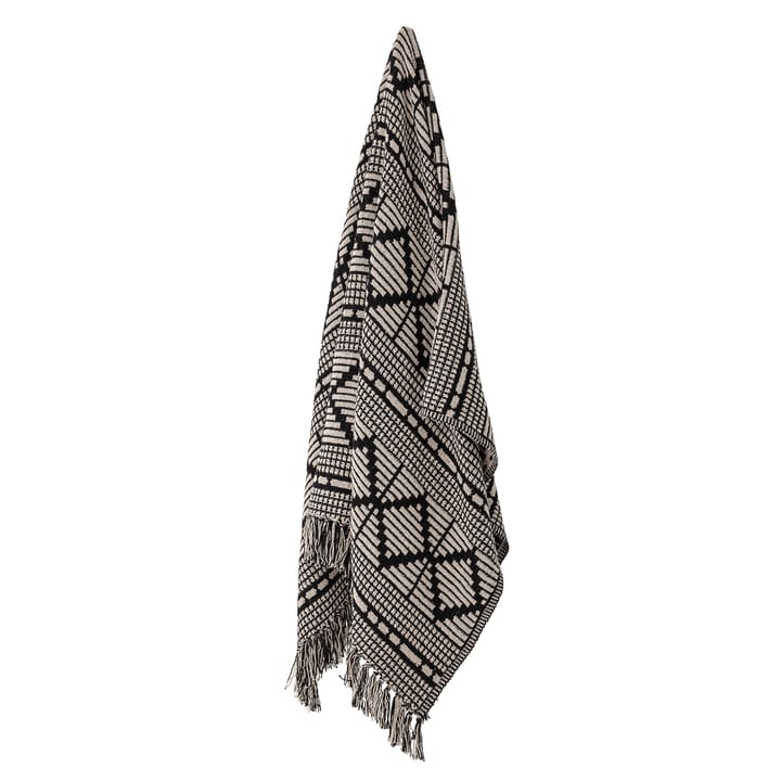 Bloomingville plaid gerecycled katoen 130x160 cm, Zwart Bloomingville
