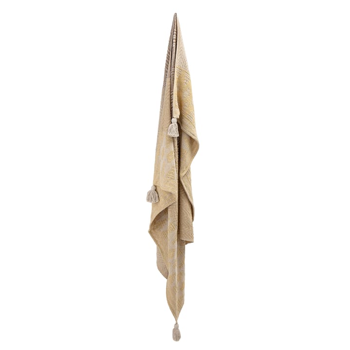Bloomingville plaid met kwastjes 130x160 cm, Geel-beige Bloomingville