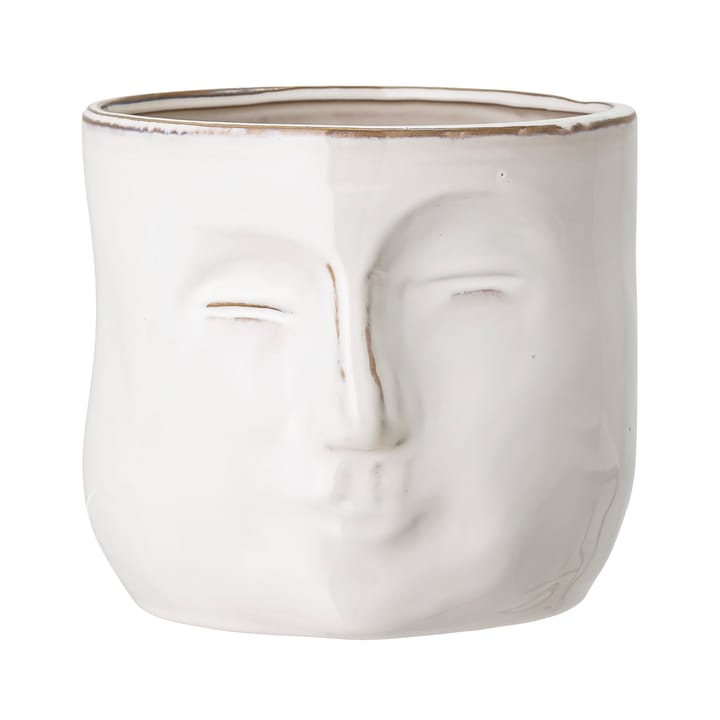 Bloomingville pot met gezicht 16,5x18 cm - Wit - Bloomingville