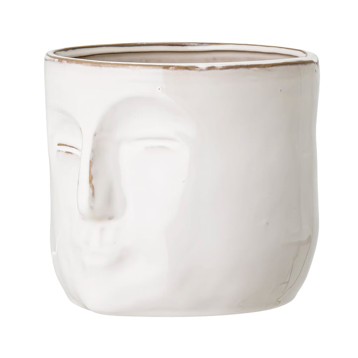 Bloomingville pot met gezicht 16,5x18 cm, Wit Bloomingville