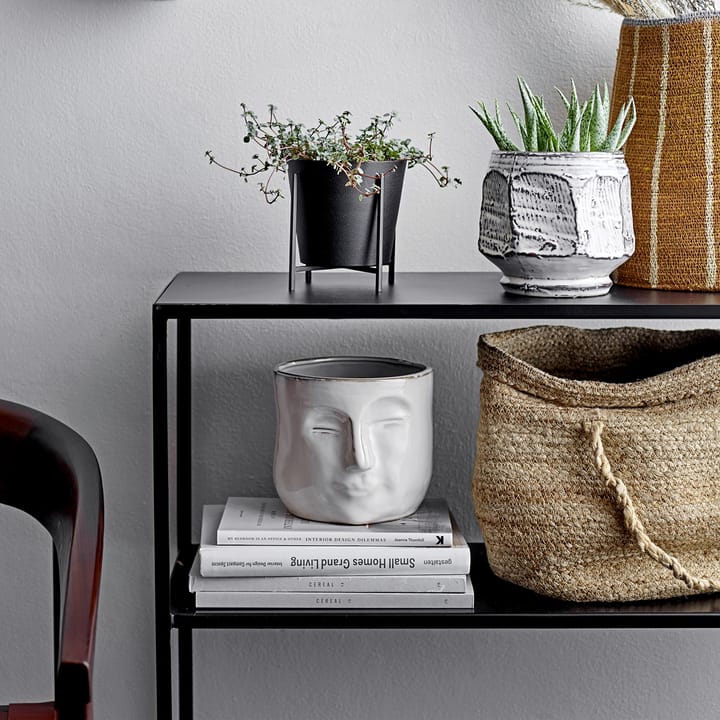 Bloomingville pot met gezicht 16,5x18 cm, Wit Bloomingville
