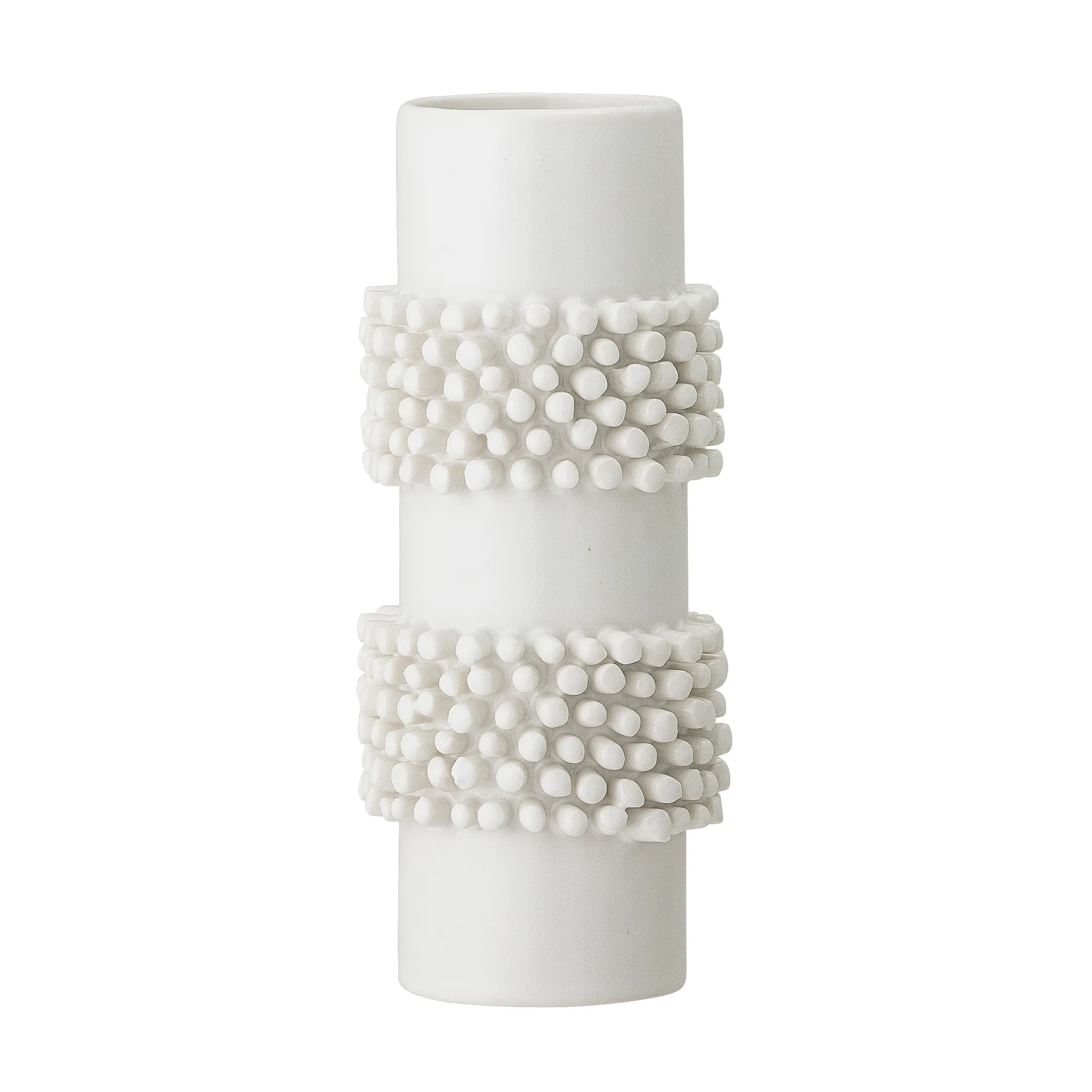 Bloomingville - halfdan vaas - keramiek - wit - hoogte 14 cm - | Gecontroleerde
