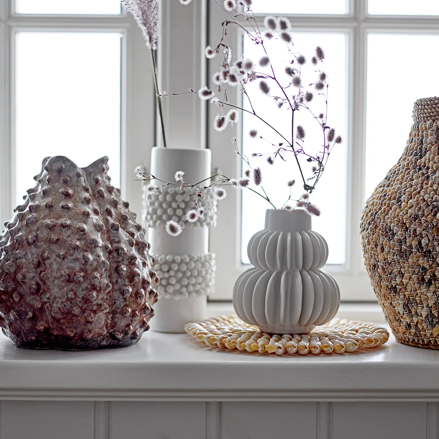 Bloomingville vaas 20,5 cm, Wit Bloomingville