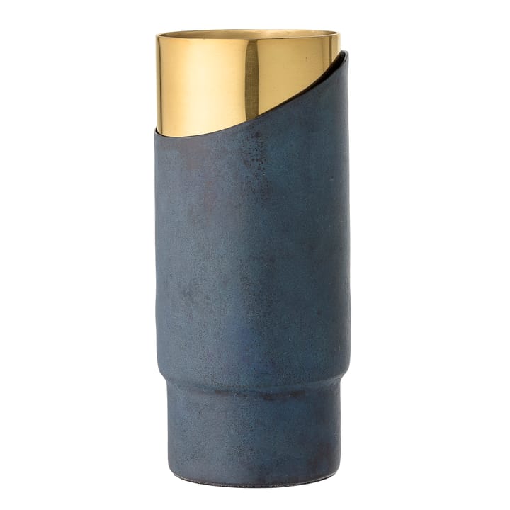 Bloomingville vaas metaal blauw-goud, 23 cm. Bloomingville