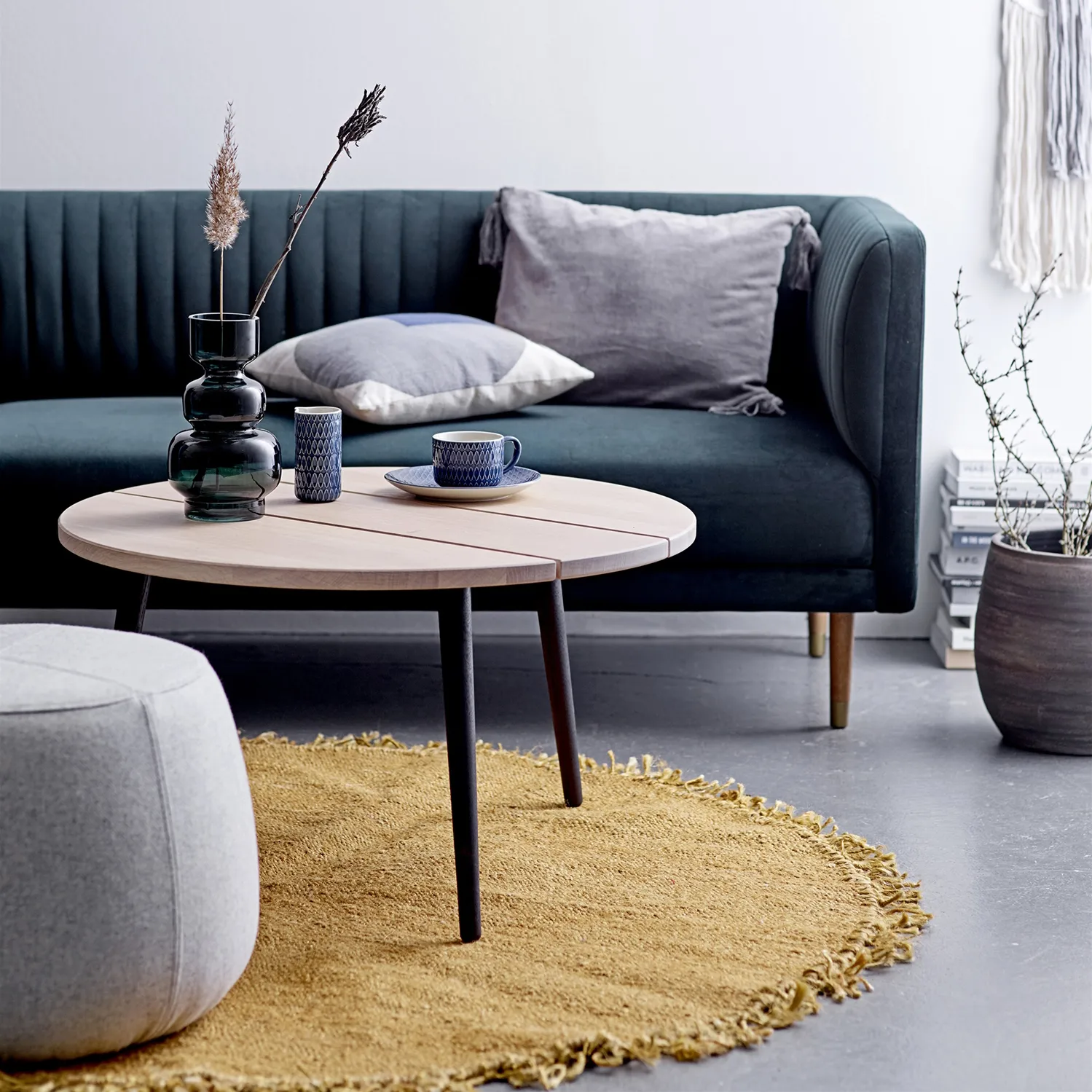 Bloomingville vloerkleed jute Ø 150 cm, Goud Bloomingville