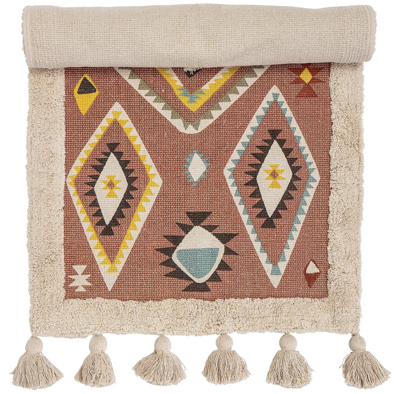 Bloomingville vloerkleed met kwastjes 120x65 cm, Multi Bloomingville