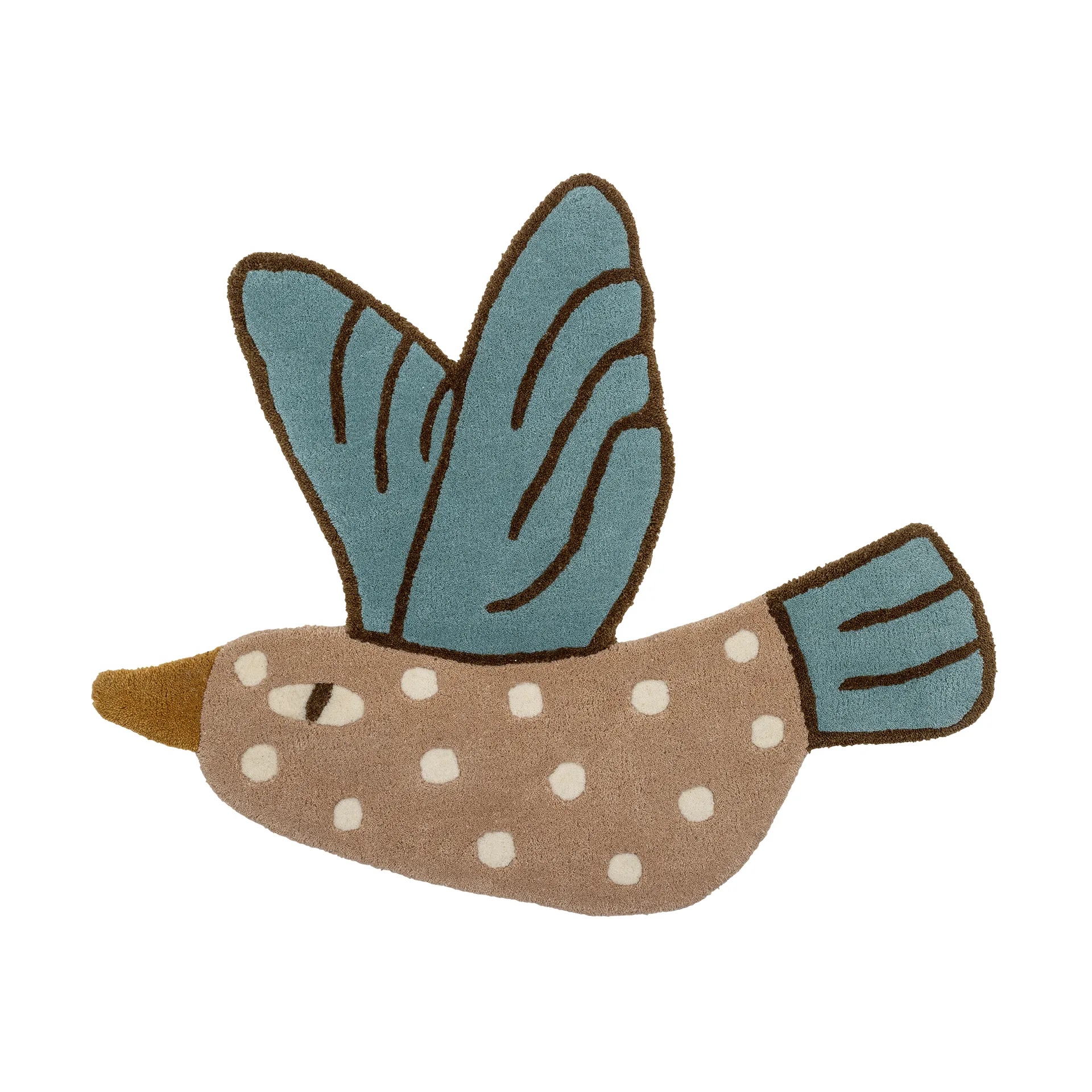 Blue Jay vloerkleed 70x84 cm, Blauw-bruin Bloomingville